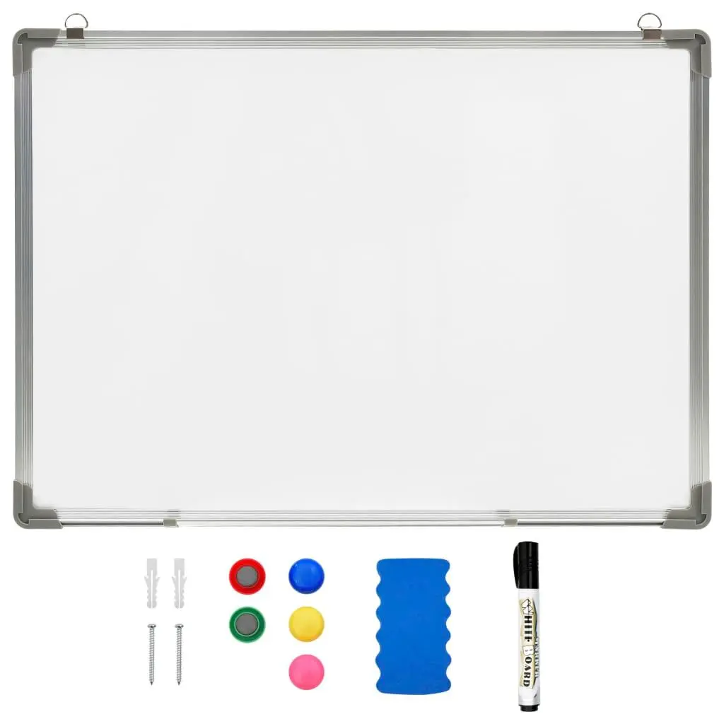 vidaXL Magnetisk tørr-viskbar tavle hvit 90x60 cm stål