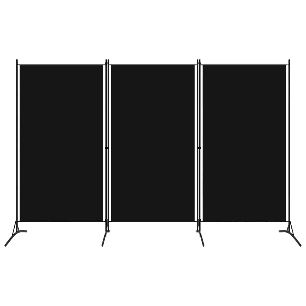 vidaXL Romdeler 3 paneler svart 260x180 cm