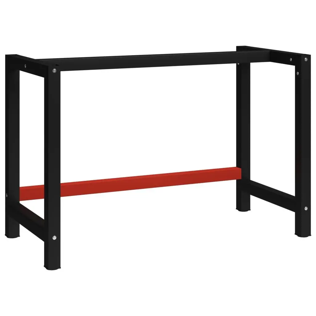 vidaXL Ramme til arbeidsbenk 120x57x79 cm svart og rød