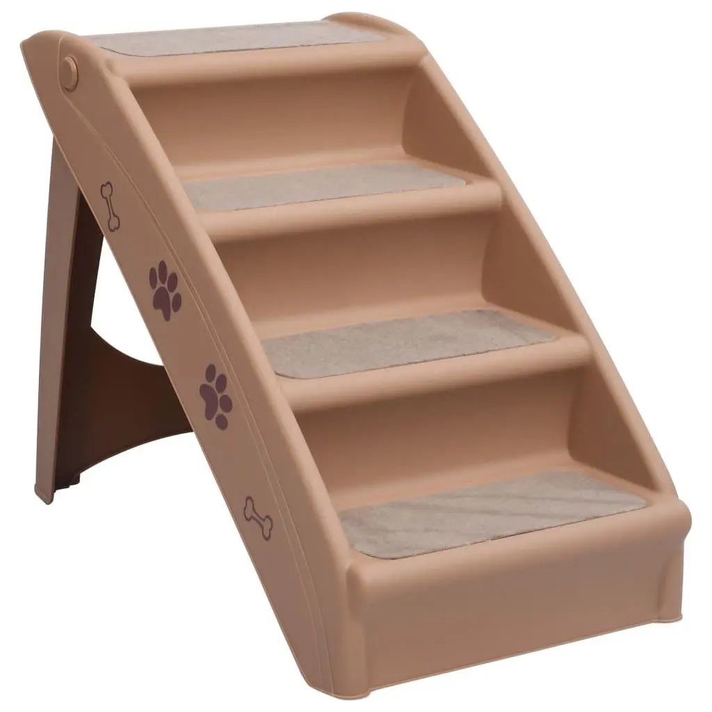 vidaXL Hundetrapp sammenleggbar brun 62x40x49,5 cm