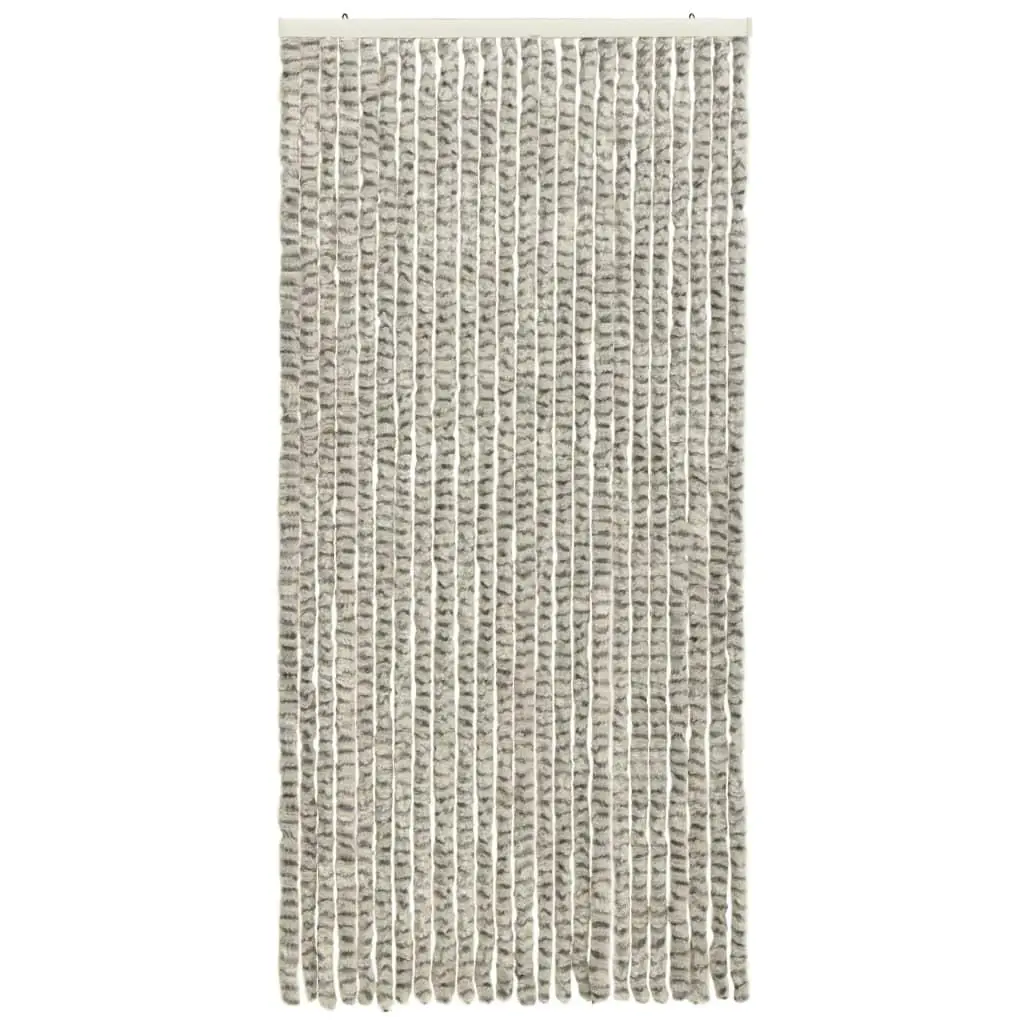 vidaXL Insektsgardin lyse- og mørkegrå 100x220 cm chenille
