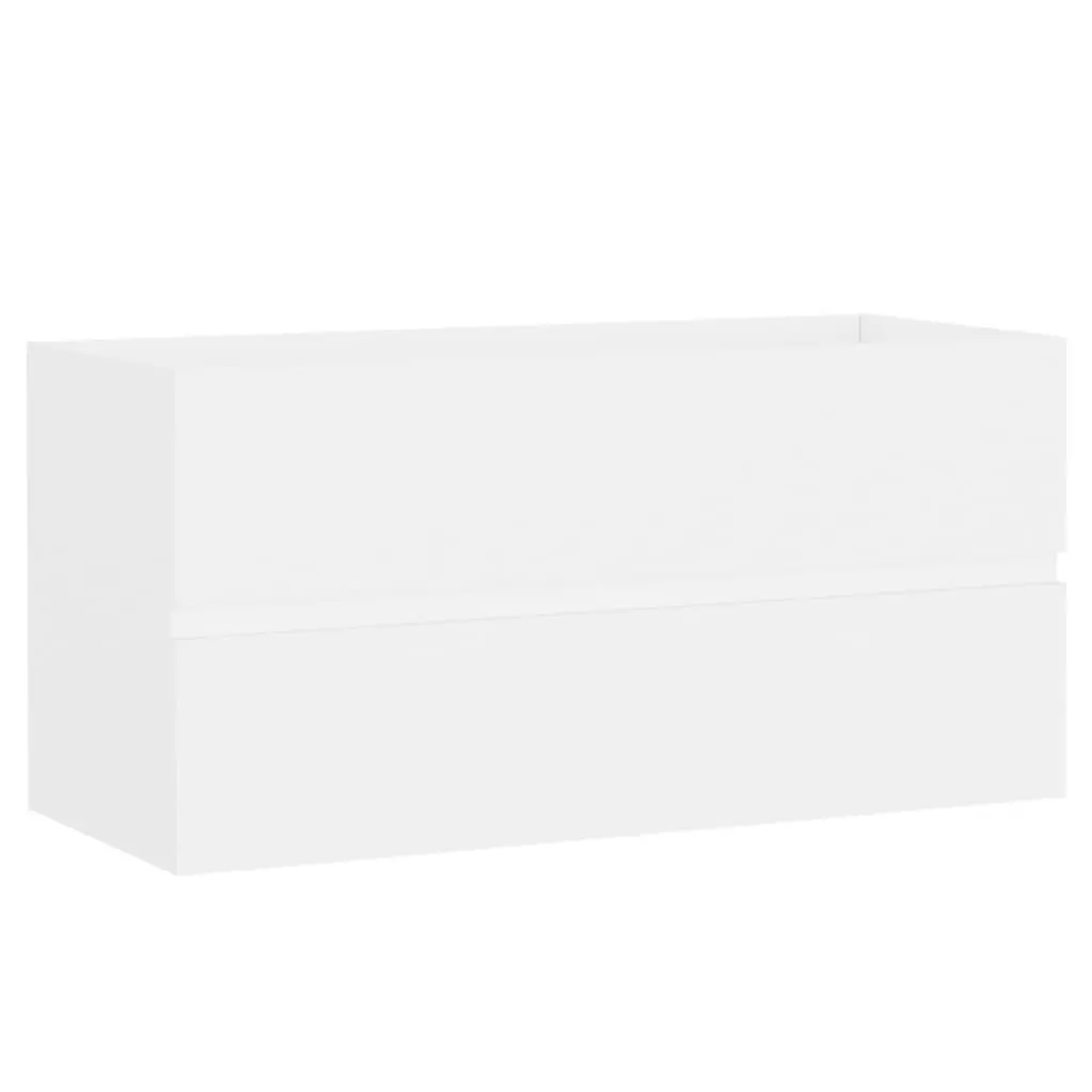 vidaXL Servantskap hvit 90x38,5x45 cm konstruert tre
