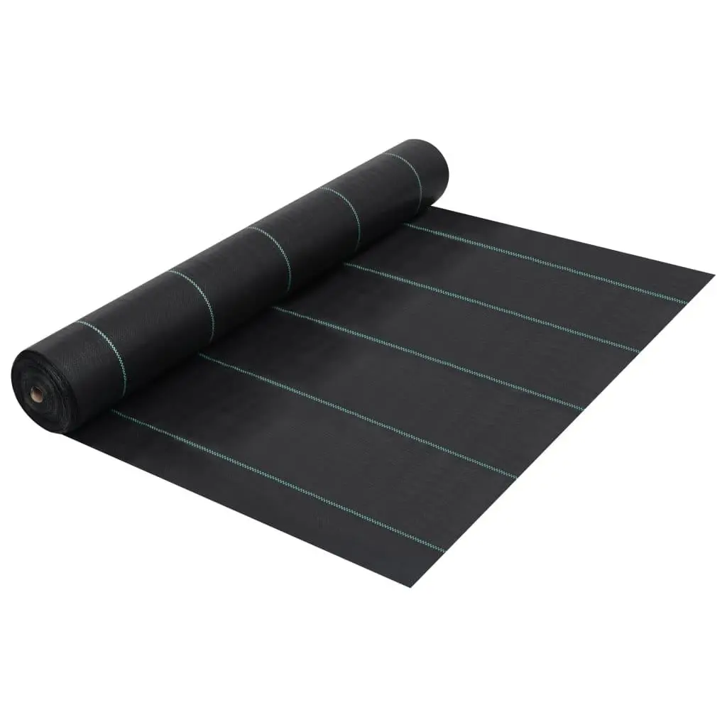 vidaXL Kontrollmatte for ugress svart 2x5 m PP