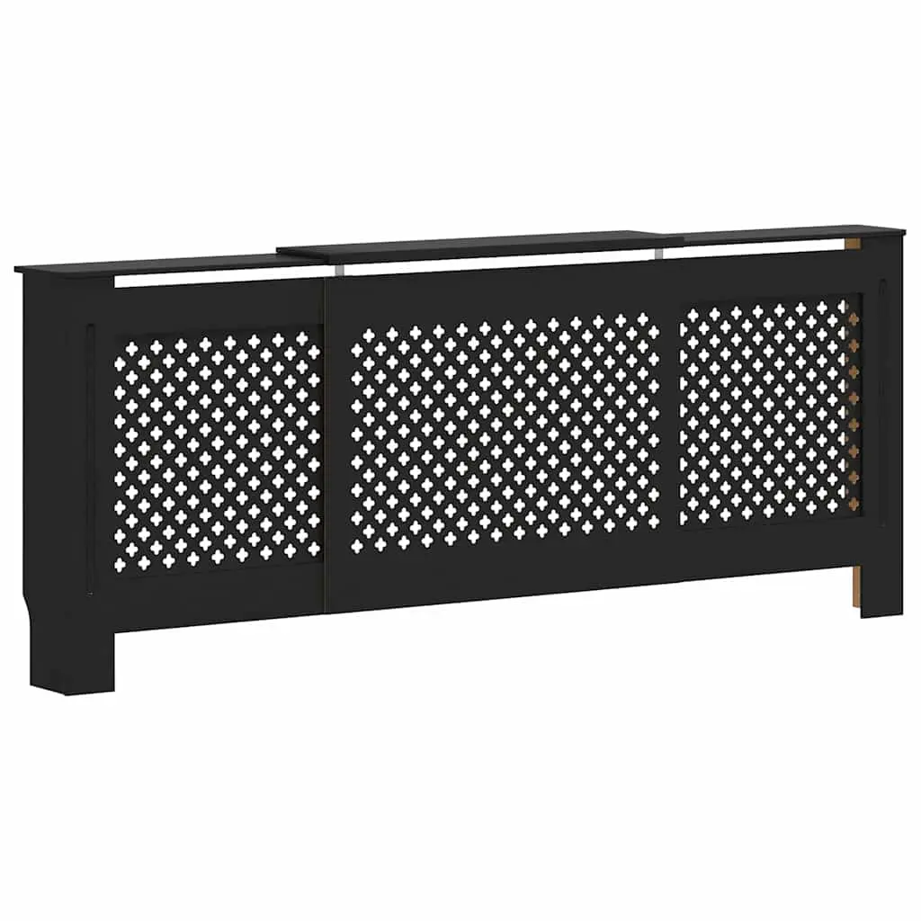 vidaXL Radiatordeksel MDF svart 205 cm