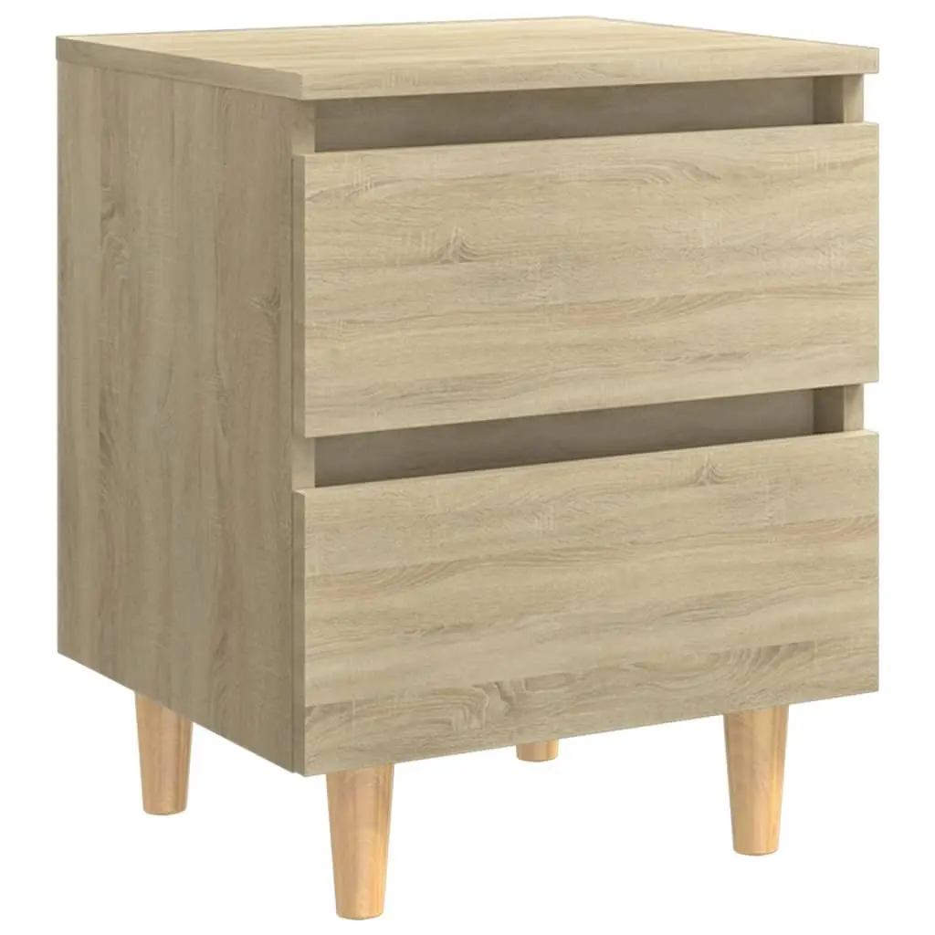 vidaXL Nattbord med heltre furuben sonoma eik 40x35x50 cm