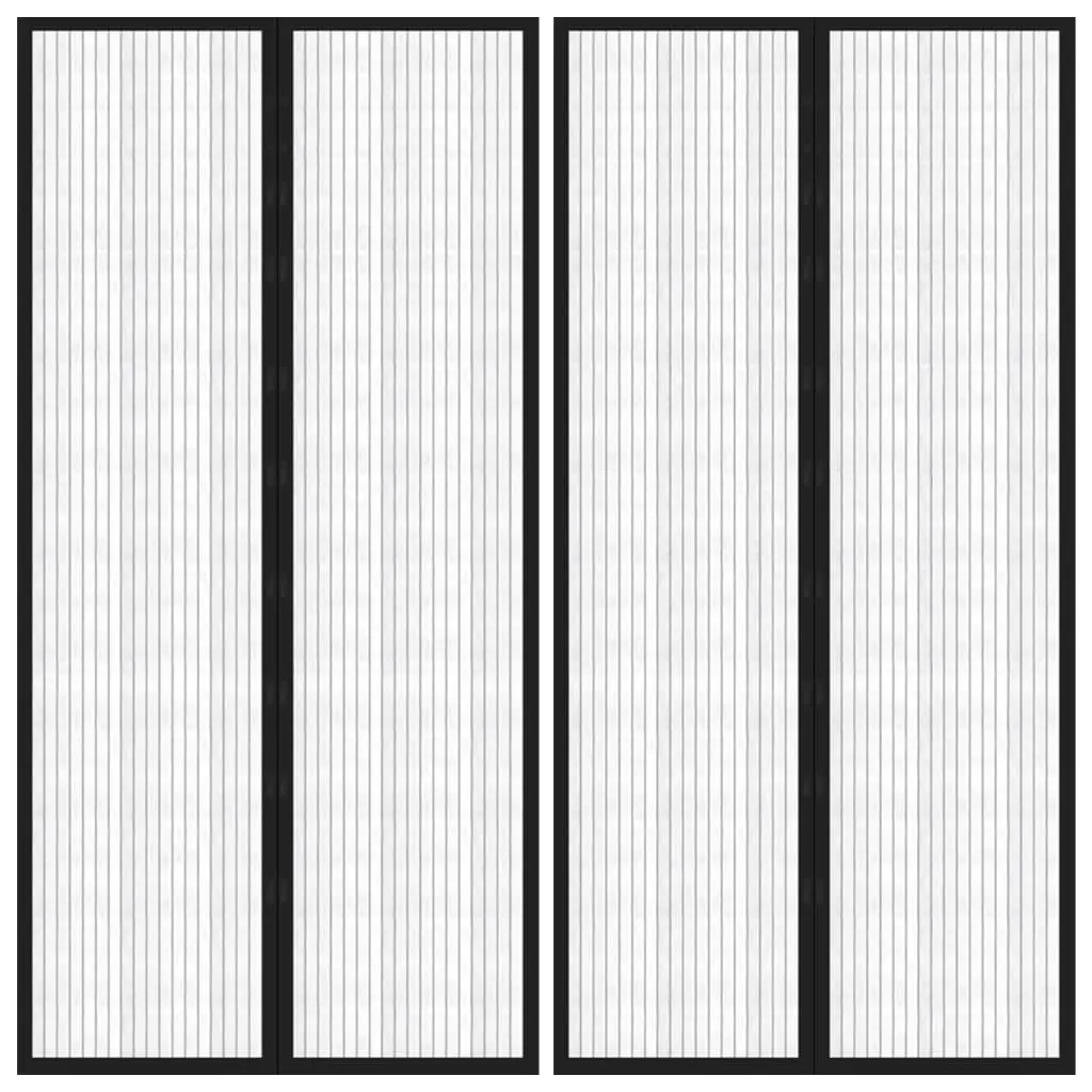 vidaXL Insektsgardiner for dør 2 stk med magnetblokker svart 220x100cm