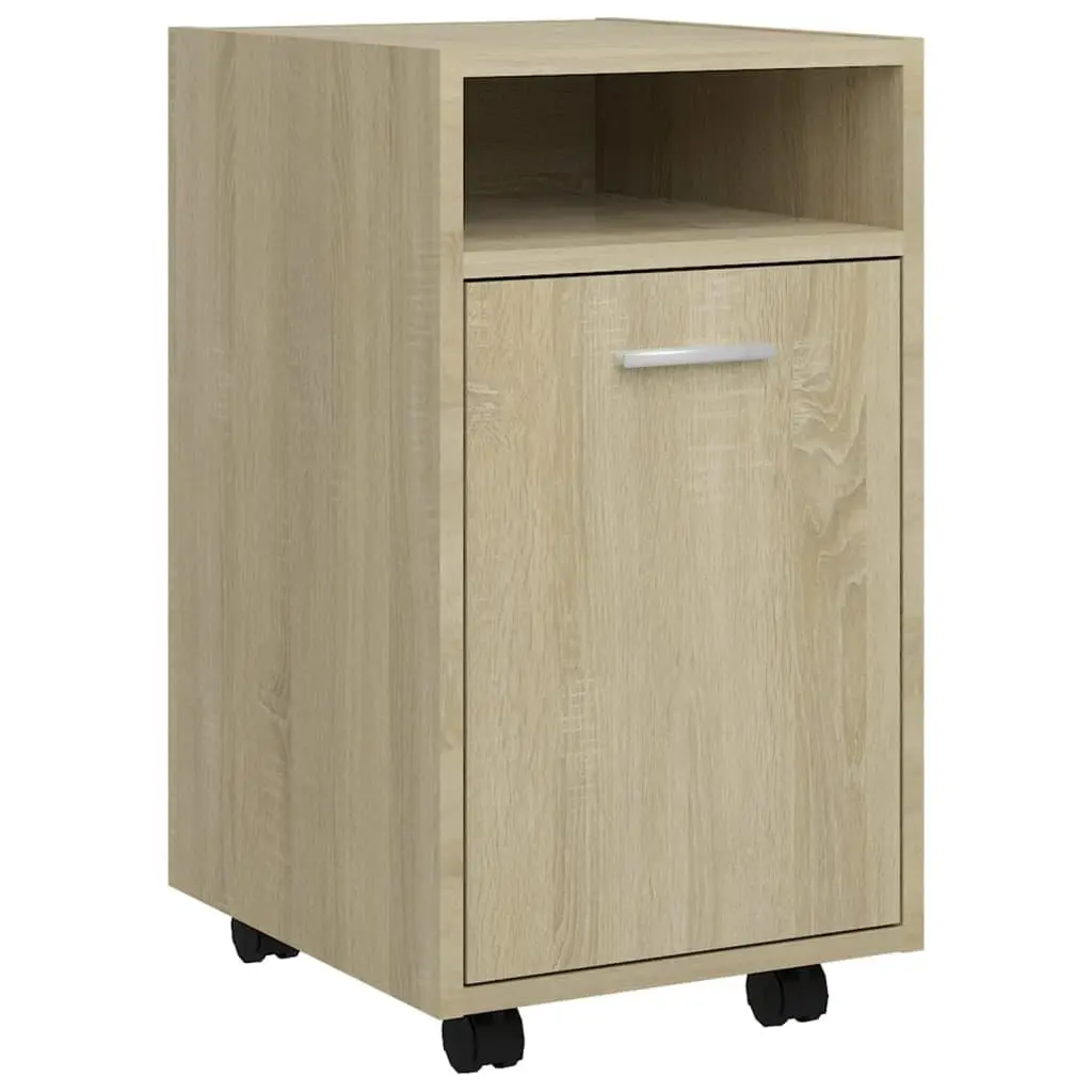 vidaXL Sideskap med hjul sonoma eik 33x38x60 cm sponplater