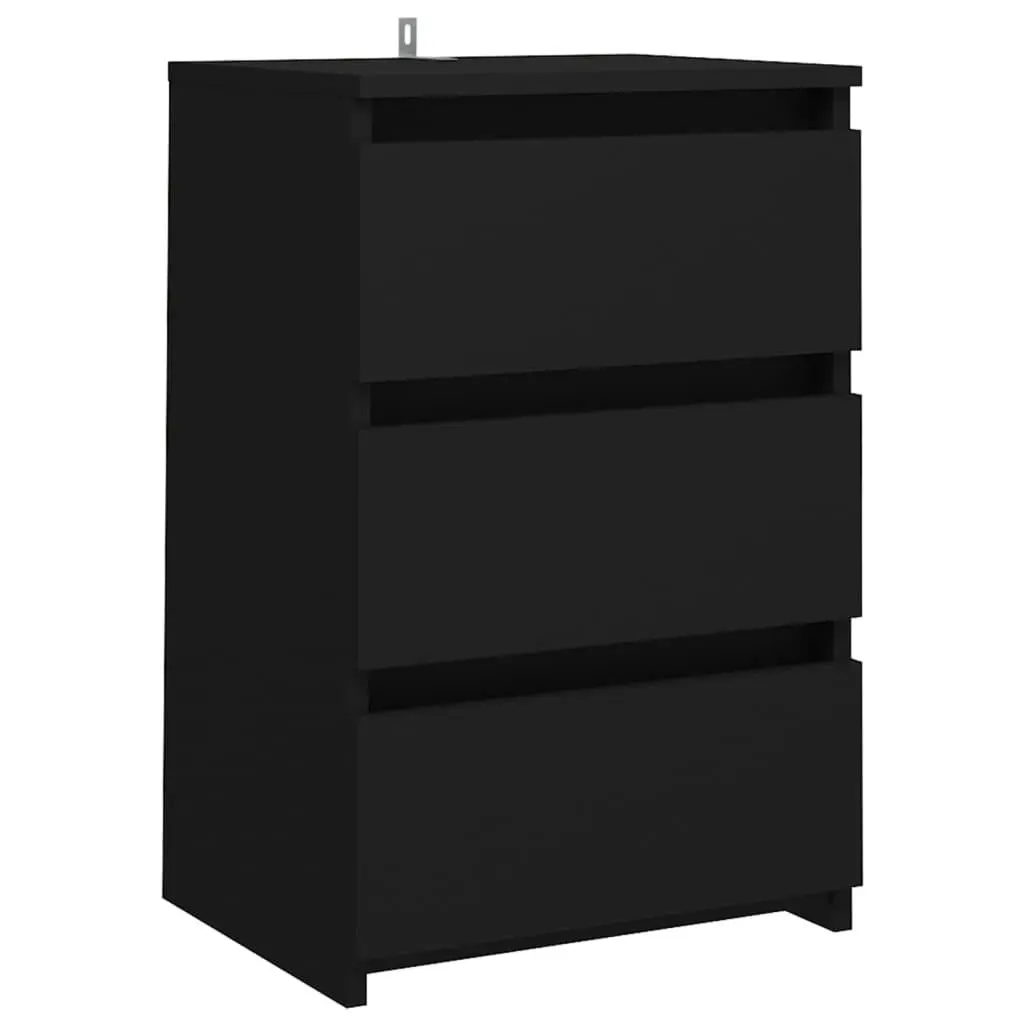 vidaXL Nattbord svart 40x35x62,5 cm konstruert tre