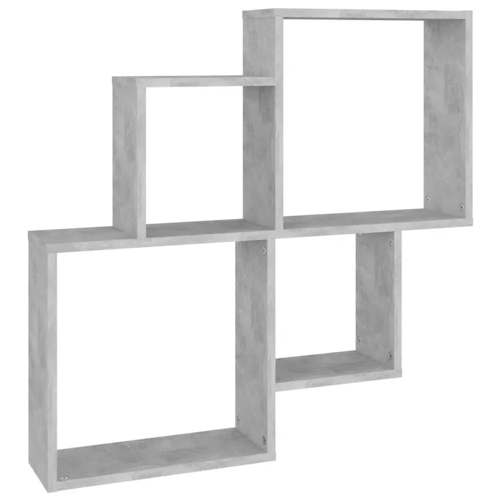 vidaXL Kubeformet vegghylle betonggrå 80x15x78,5 cm konstruert tre