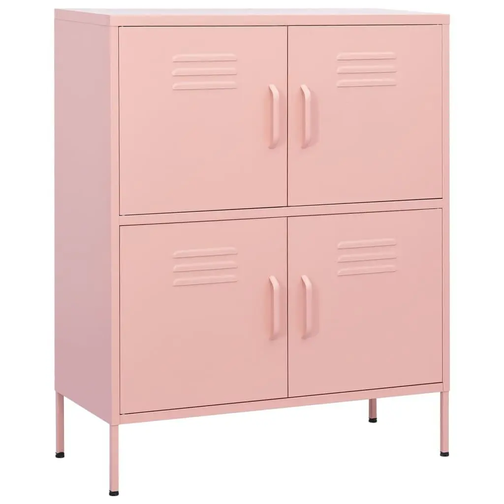 vidaXL Oppbevaringsskap rosa 80x35x101,5 cm stål