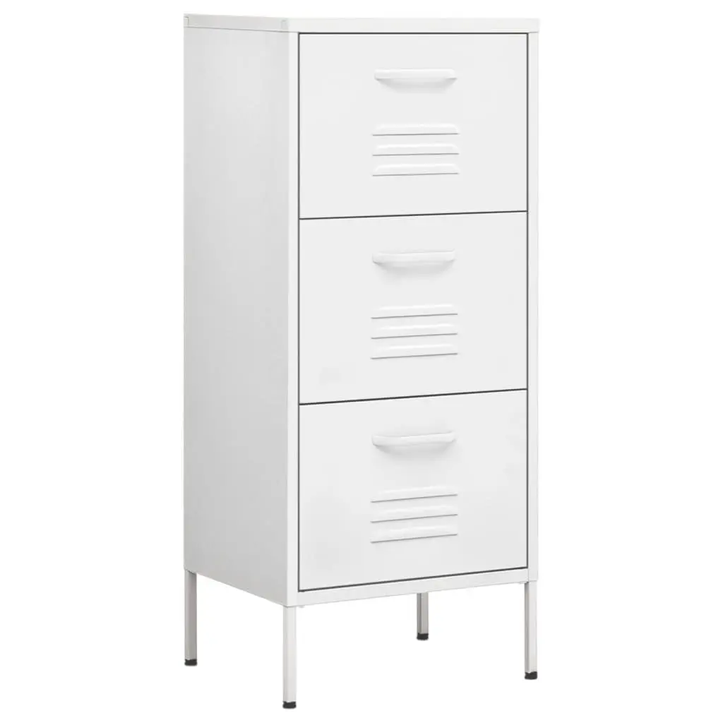 vidaXL Oppbevaringsskap hvit 42,5x35x101,5 cm stål