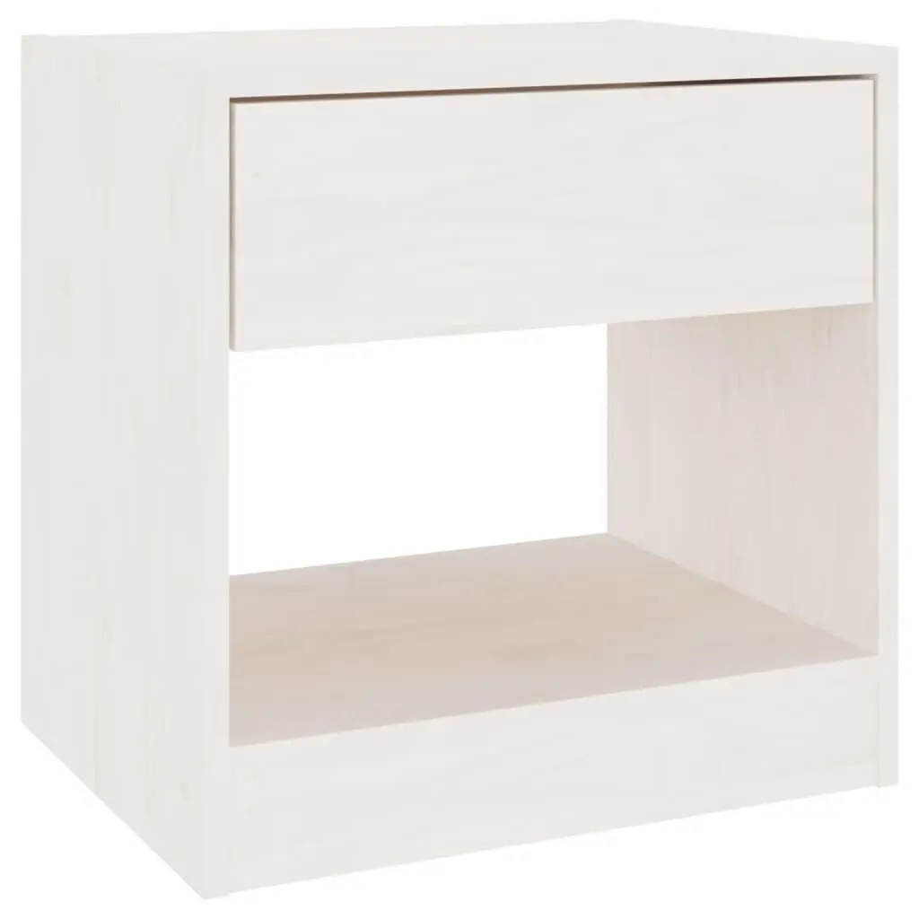 vidaXL Nattbord hvit 40x31x40 cm heltre furu
