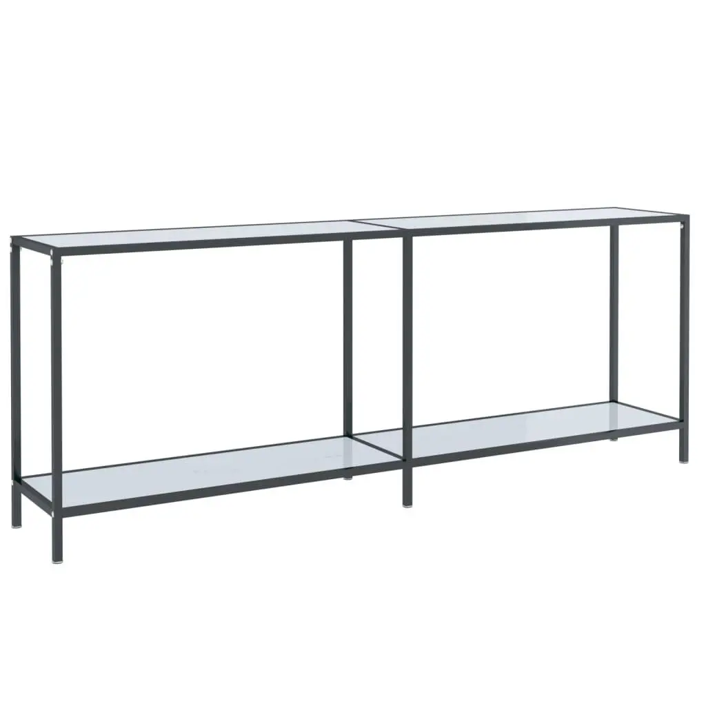vidaXL Konsollbord hvit 200x35x75,5 cm herdet glass