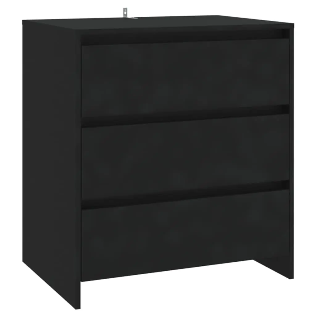 vidaXL Skjenk svart 70x41x75 cm sponplate
