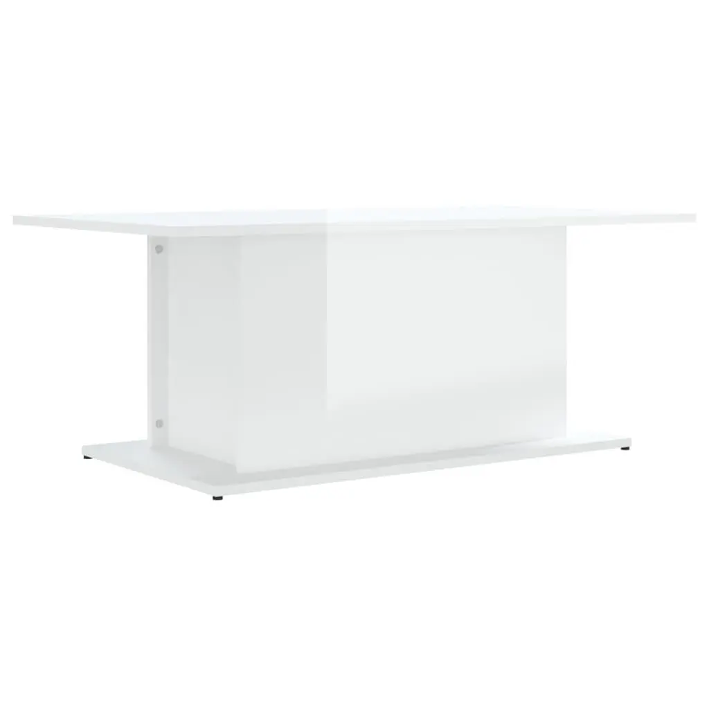 vidaXL Salongbord høyglas hvit 102x55,5x40 cm sponplate