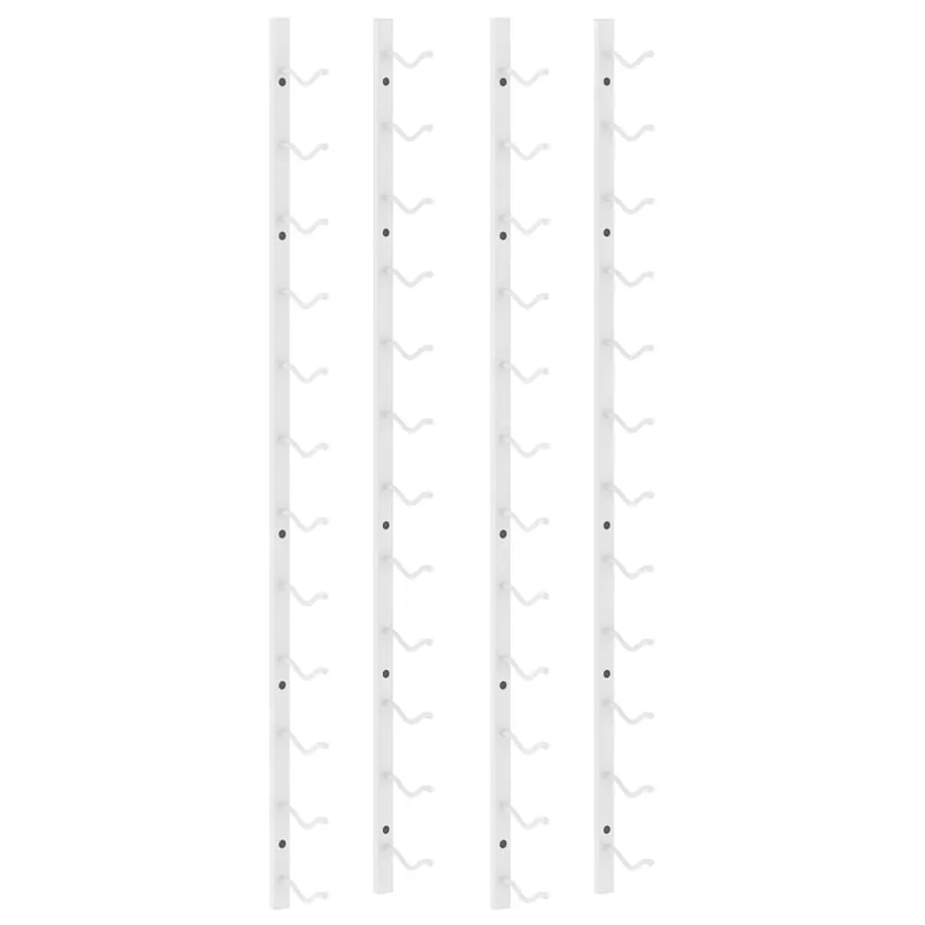 vidaXL Veggmontert vinstativ for 12 flasker 2stk hvit jern