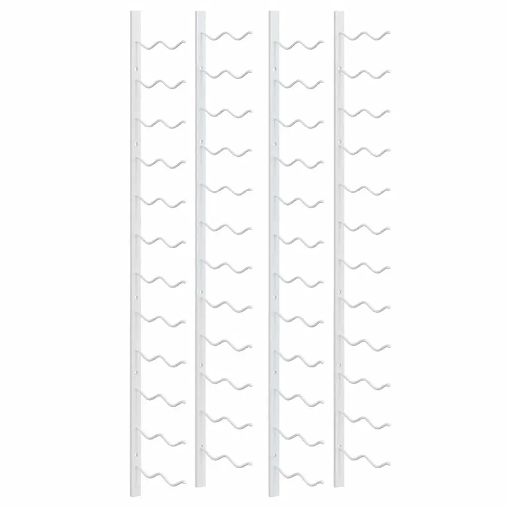 vidaXL Veggmontert vinstativ for 24 flasker 2 stk hvit jern