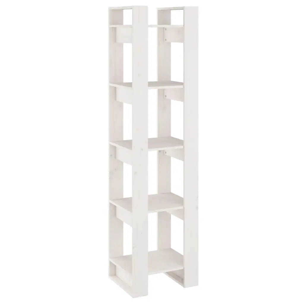 vidaXL Bokhylle/romdeler hvit 41x35x160 cm heltre furu