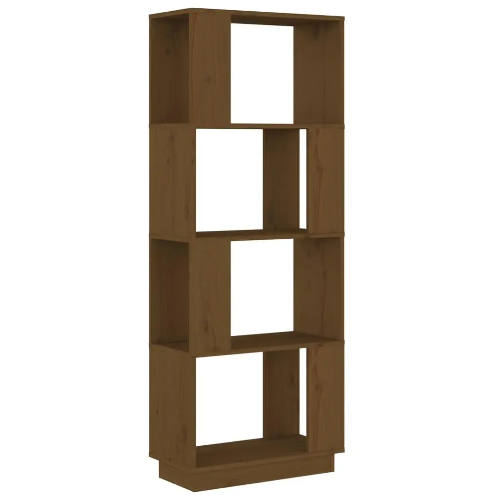 vidaXL Bokhylle/romdeler honningbrun 51x25x132 cm heltre furu