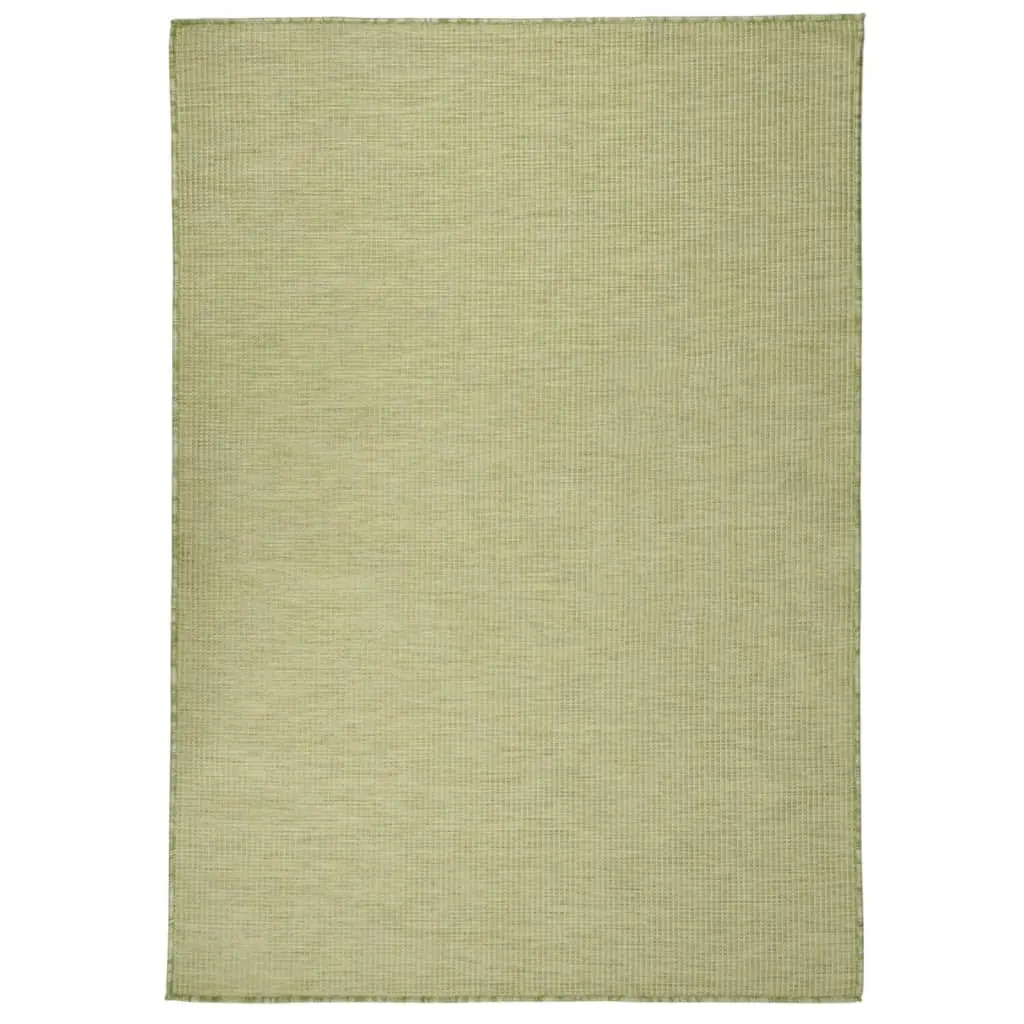vidaXL Utendørs flatvevd teppe 140x200 cm grønn