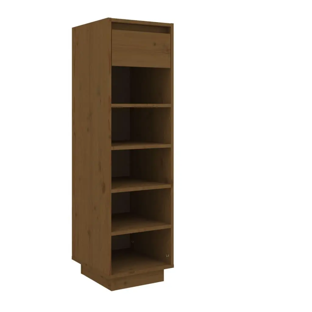 vidaXL Skohylle honningbrun 30x34x105 cm heltre furu