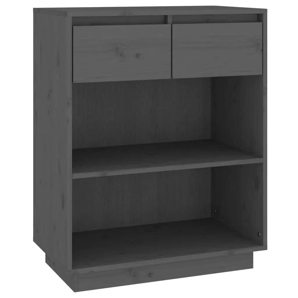 vidaXL Konsollskap grå 60x34x75 cm heltre furu