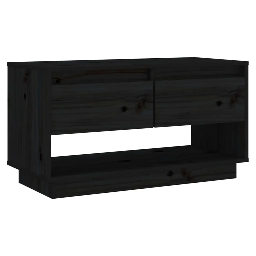 vidaXL TV-benk svart 74x34x40 cm heltre furu
