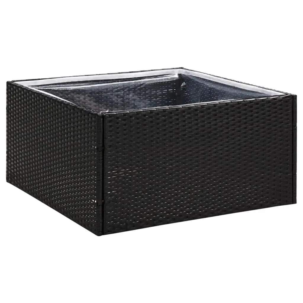 vidaXL Plantekasse svart 80x80x40 cm polyrotting