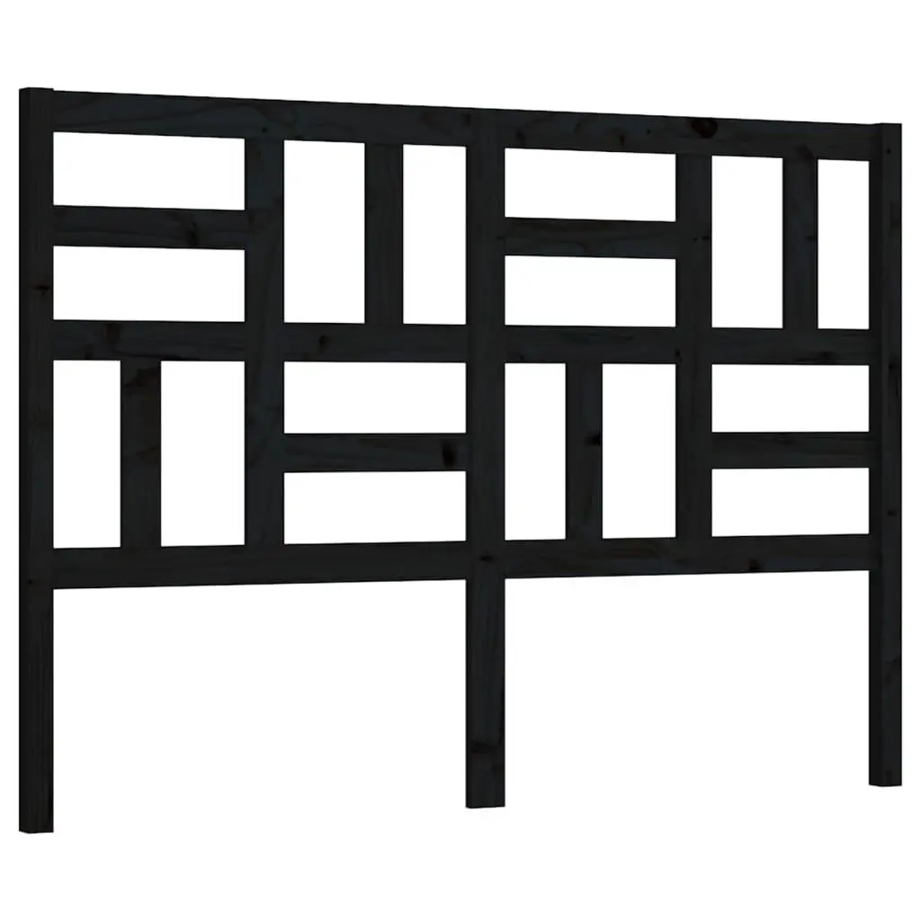 vidaXL Sengegavl svart 126x4x104 cm heltre furu