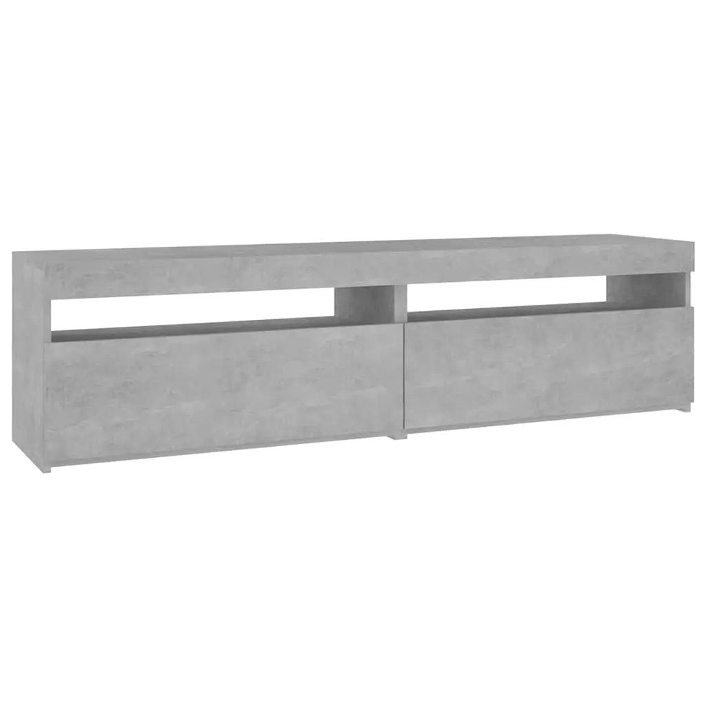 vidaXL TV-benker 2 stk med LED-lys betonggrå 75x35x40 cm