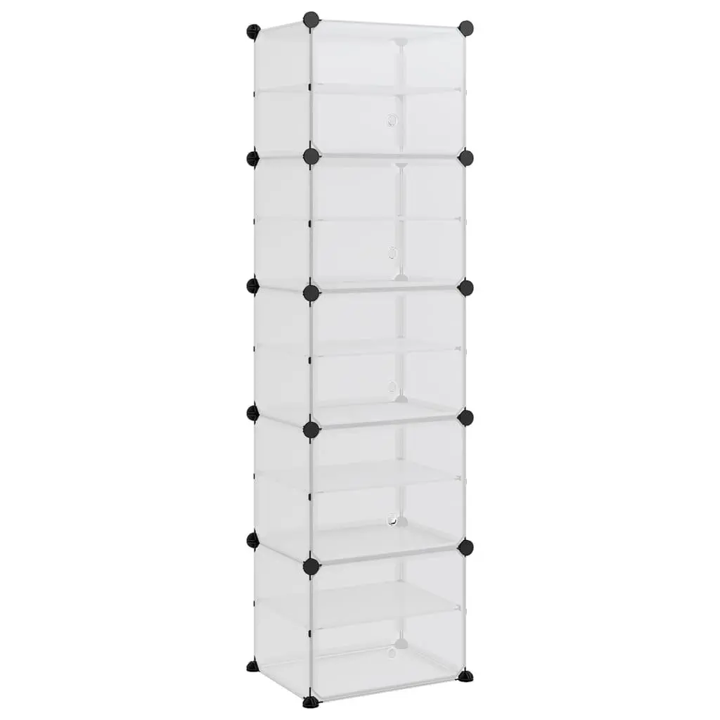 vidaXL Skostativ gjennomsiktig 44x31,5x153,5 cm PP