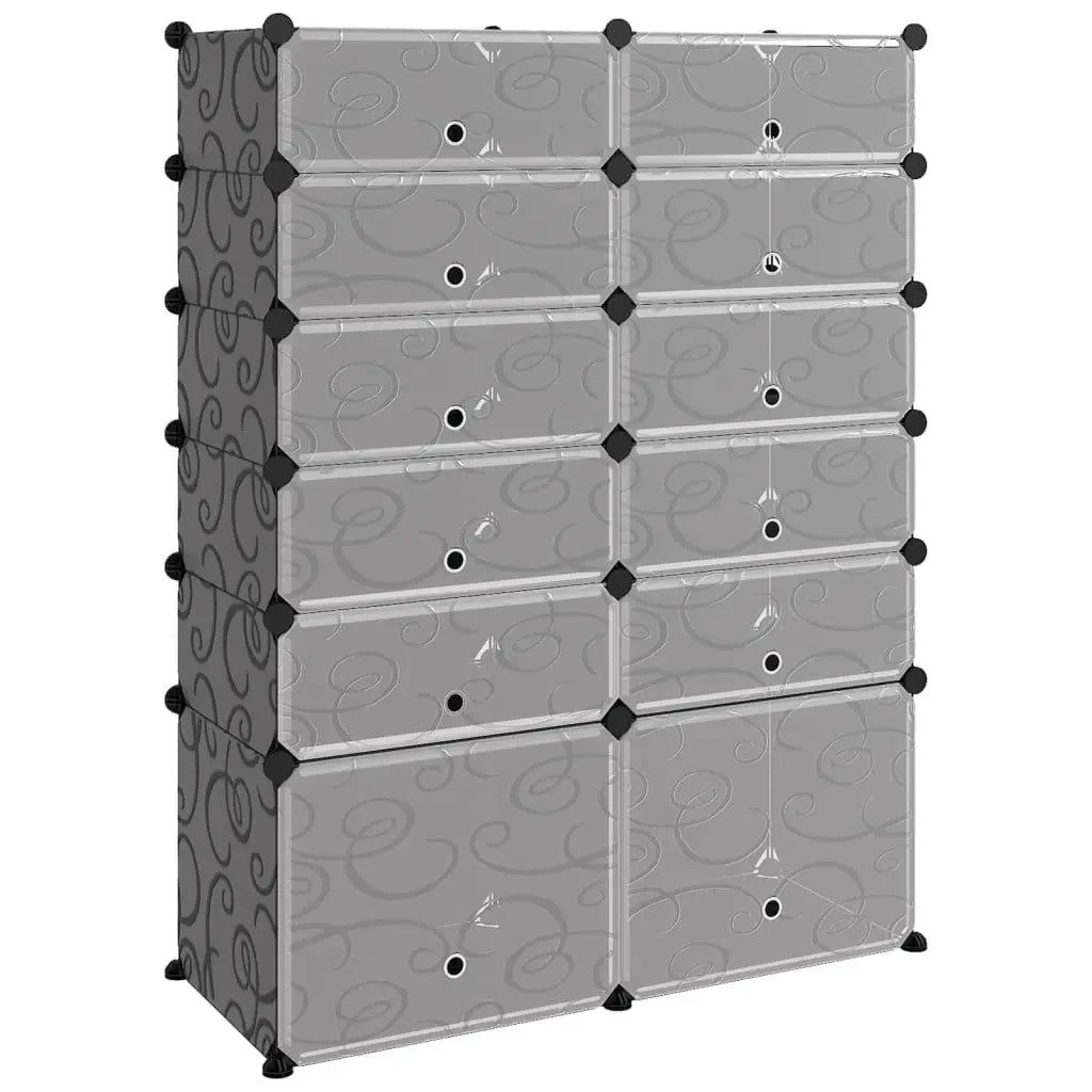 vidaXL Skostativ svart 94x37x125 cm PP