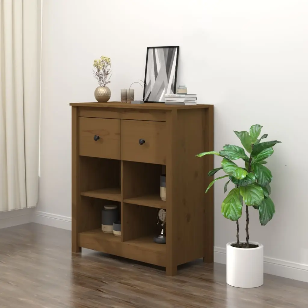 vidaXL Skjenk honningbrun 70x35x80 heltre furu