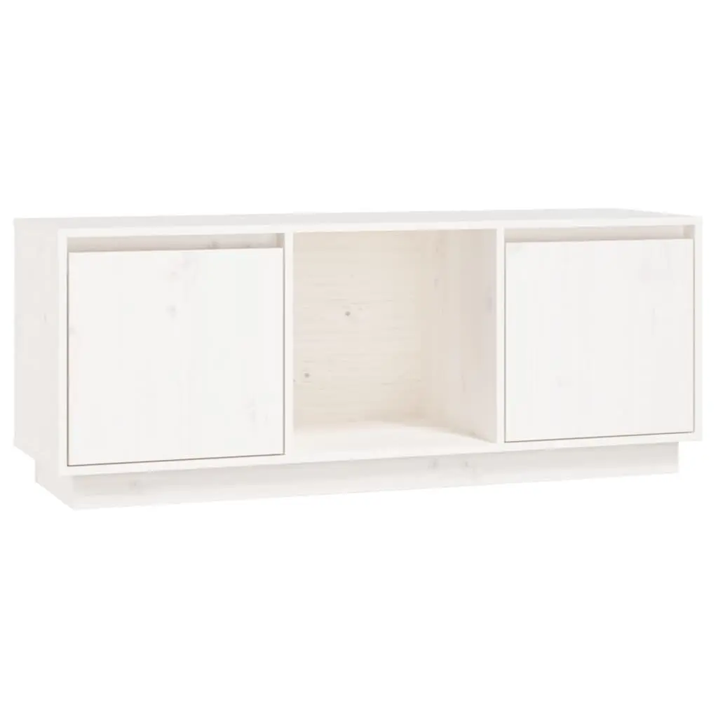vidaXL TV-benk hvit 110,5x35x44 cm heltre furu