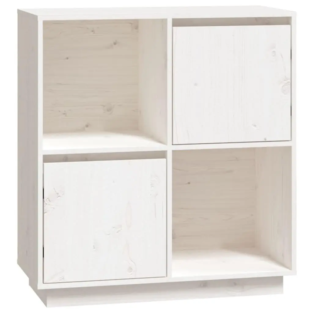 vidaXL Skjenk hvit 74x35x80 cm heltre furu