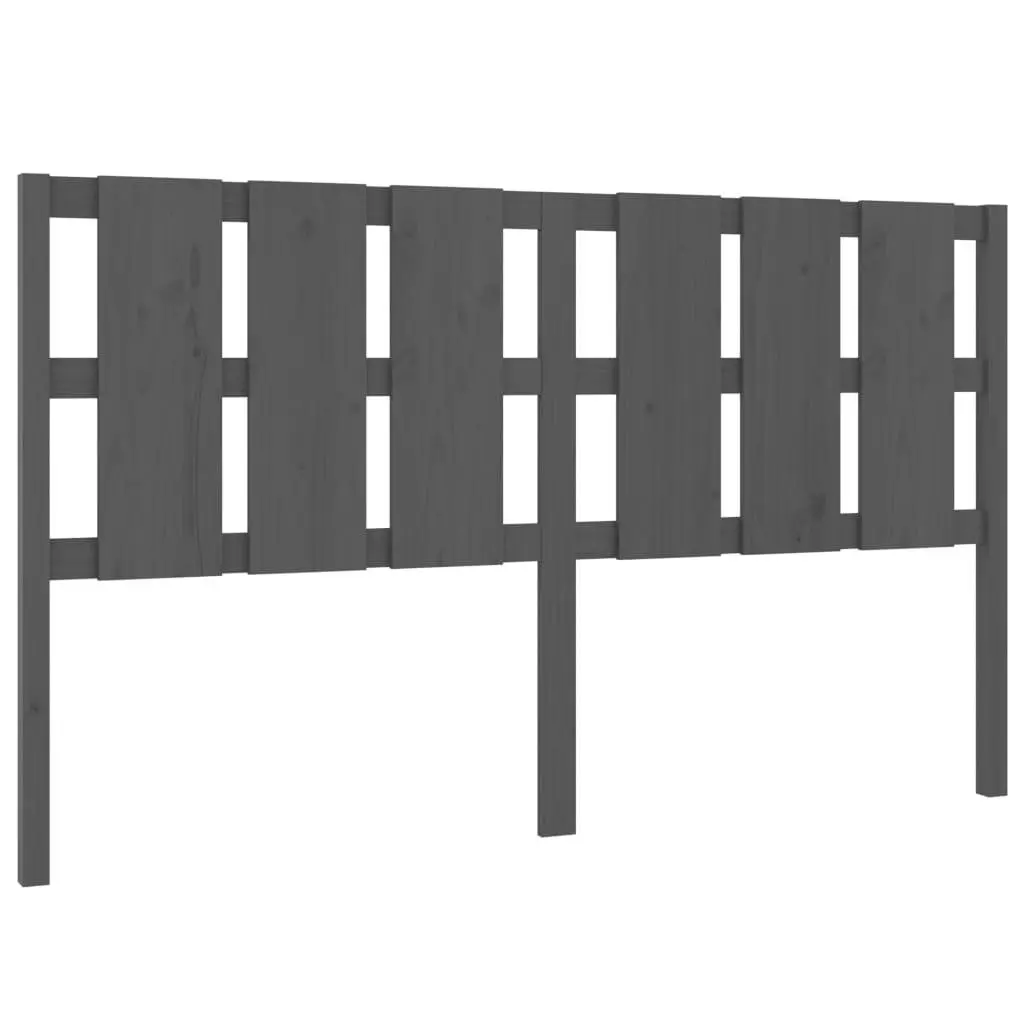 vidaXL Sengegavl grå 165,5x4x100 cm heltre furu