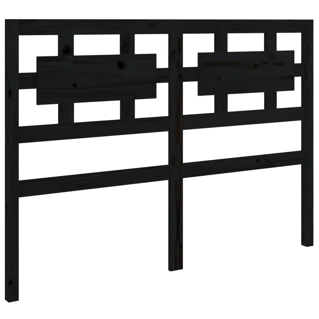 vidaXL Sengegavl svart 125,5x4x100 cm heltre furu