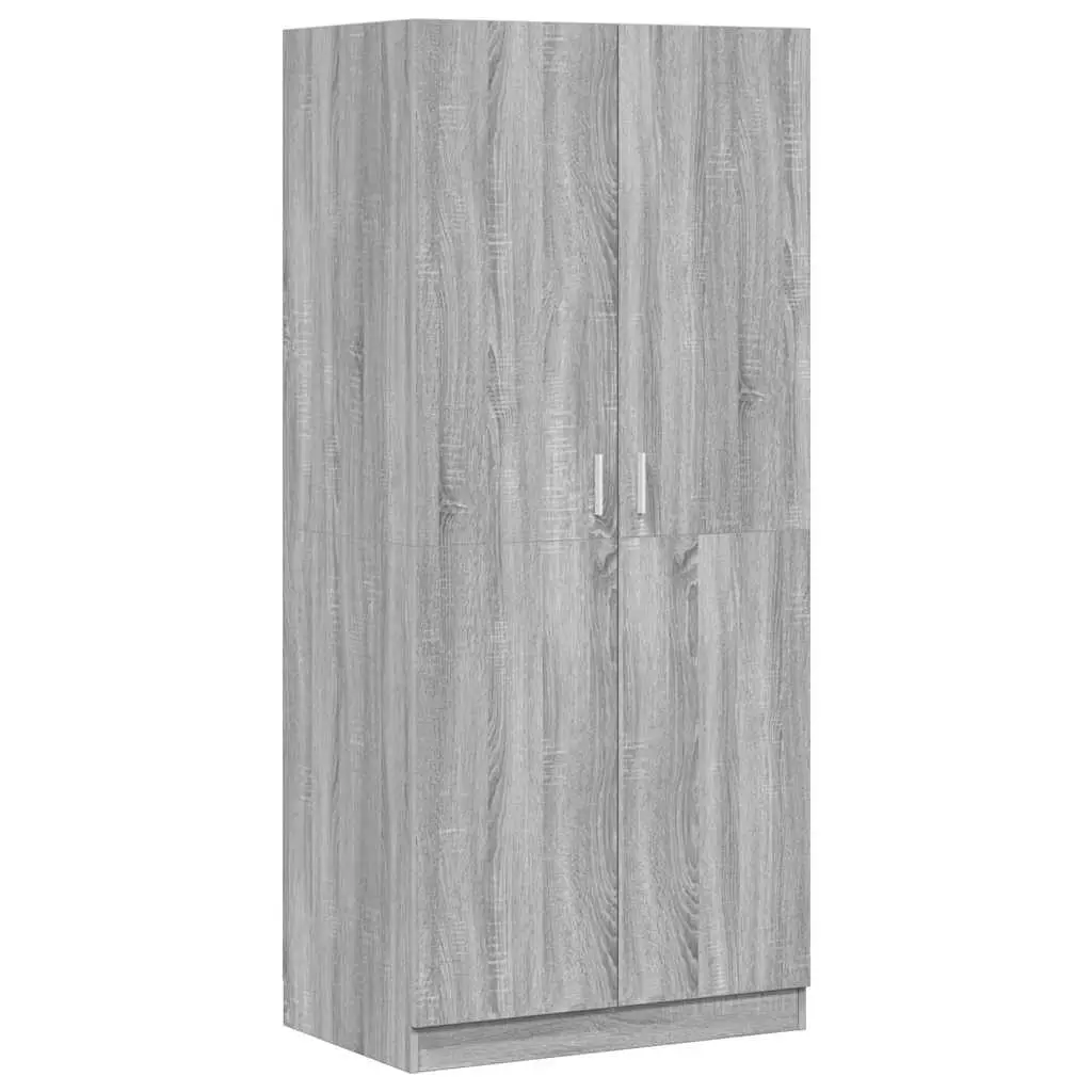 vidaXL Garderobe grå sonoma 80x52x180 cm konstruert tre