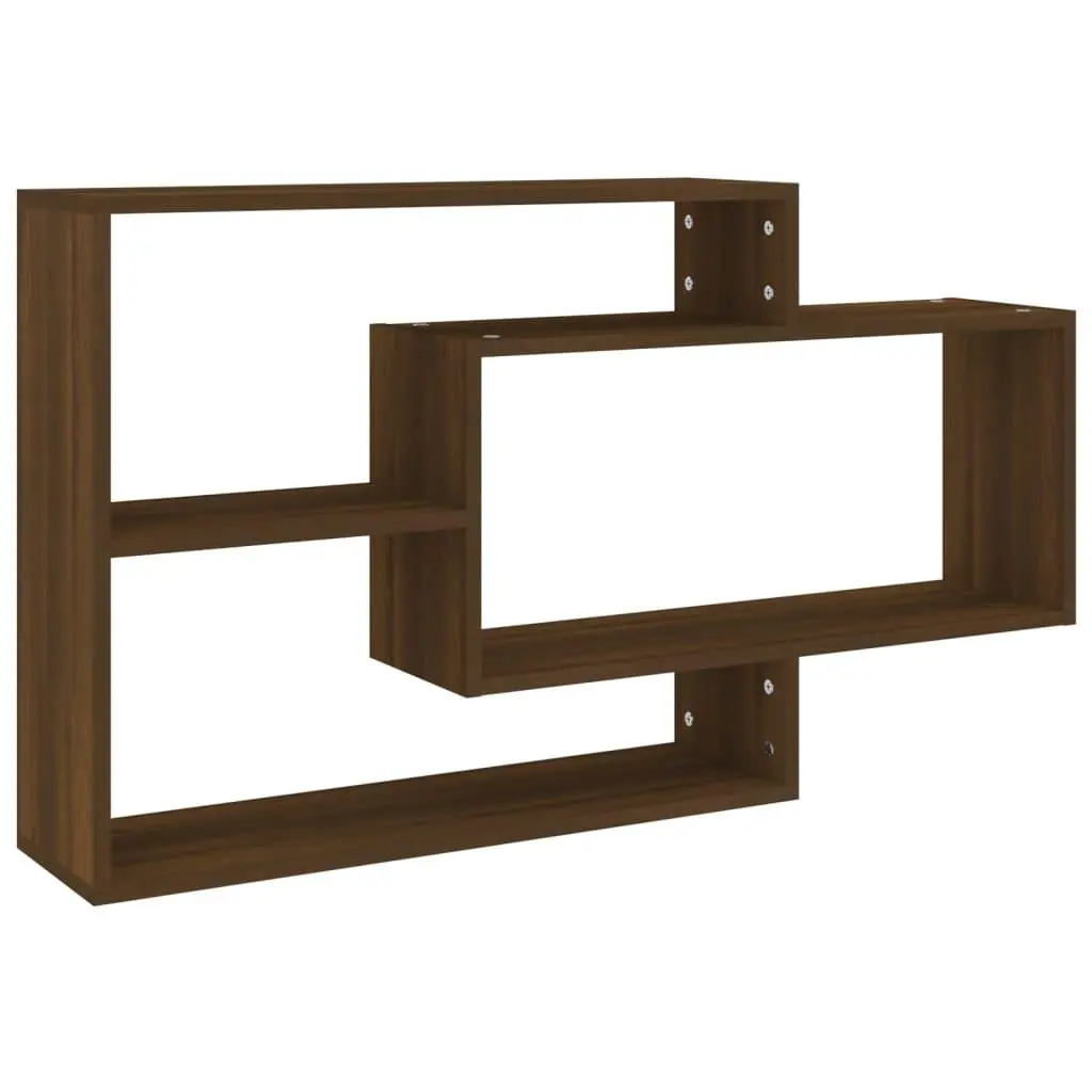 vidaXL Vegghylle brun eik 104x20x58,5 cm konstruert tre