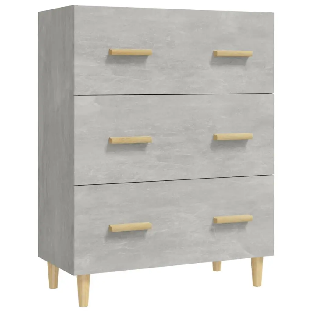 vidaXL Skjenk betonggrå 70x34x90 cm konstruert tre