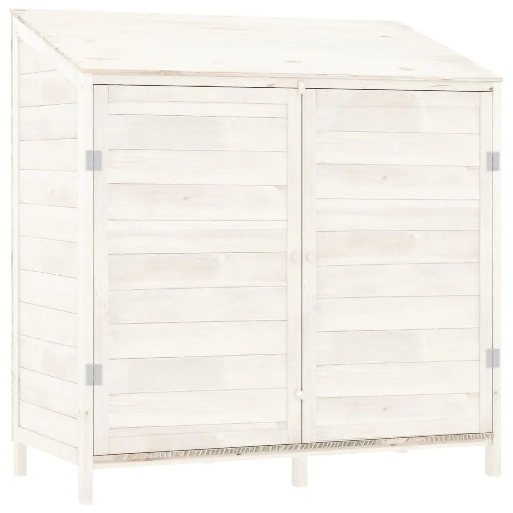 vidaXL Hageskur hvit 102x52x112 cm heltre gran