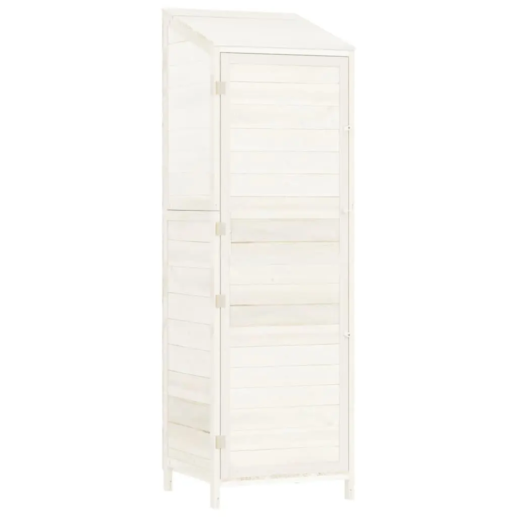 vidaXL Hageskur hvit 55x52x174,5 cm heltre gran