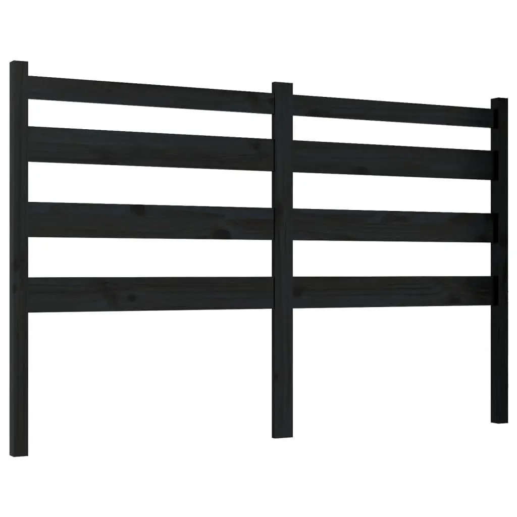 vidaXL Sengegavl svart 146x4x100 cm heltre furu