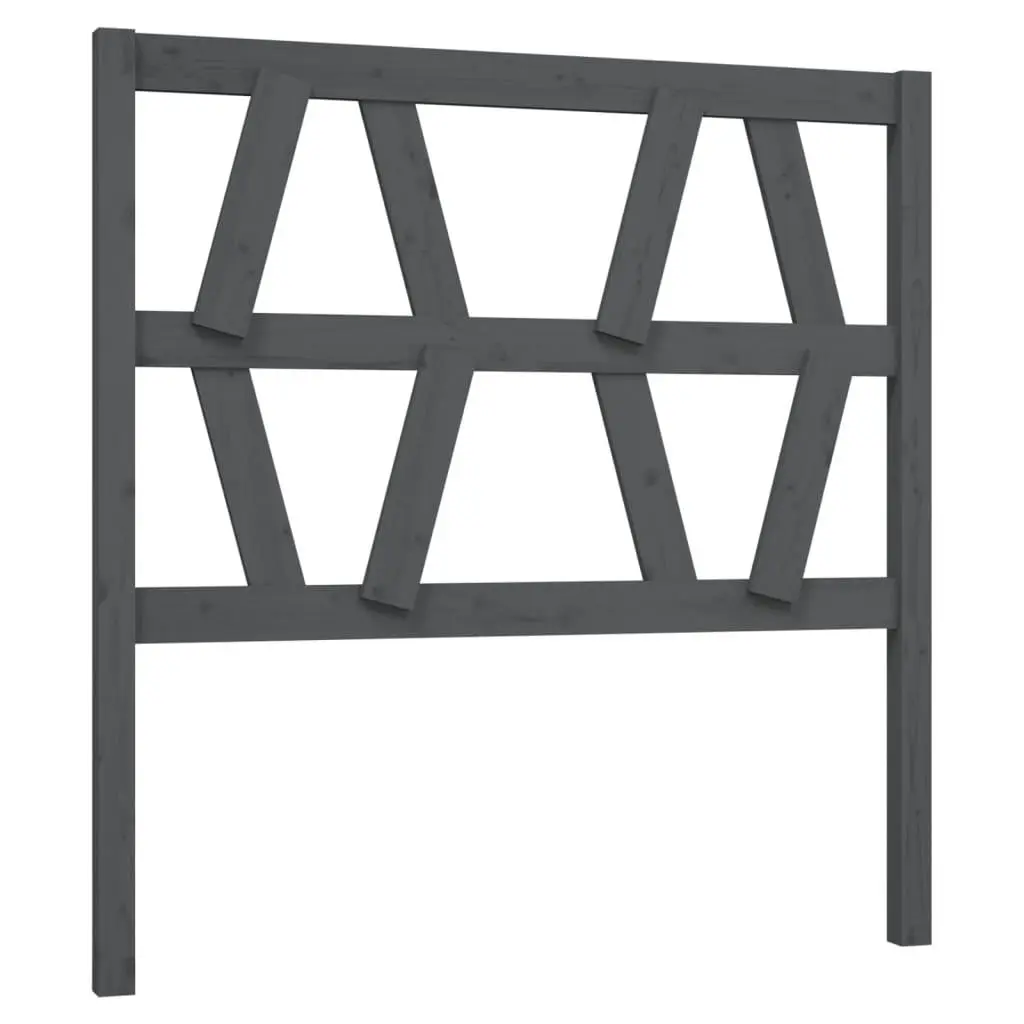 vidaXL Sengegavl grå 96x4x100 cm heltre furu
