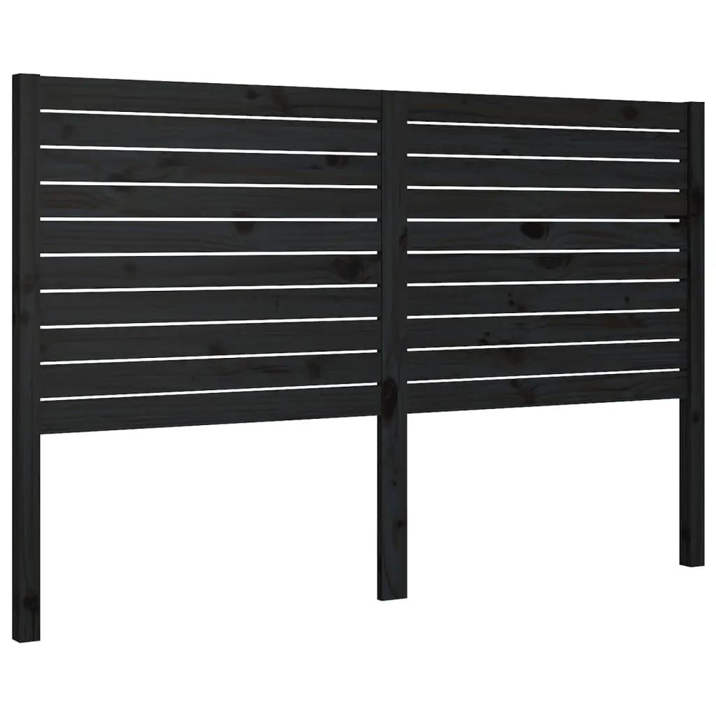 vidaXL Sengegavl svart 141x4x100 cm heltre furu