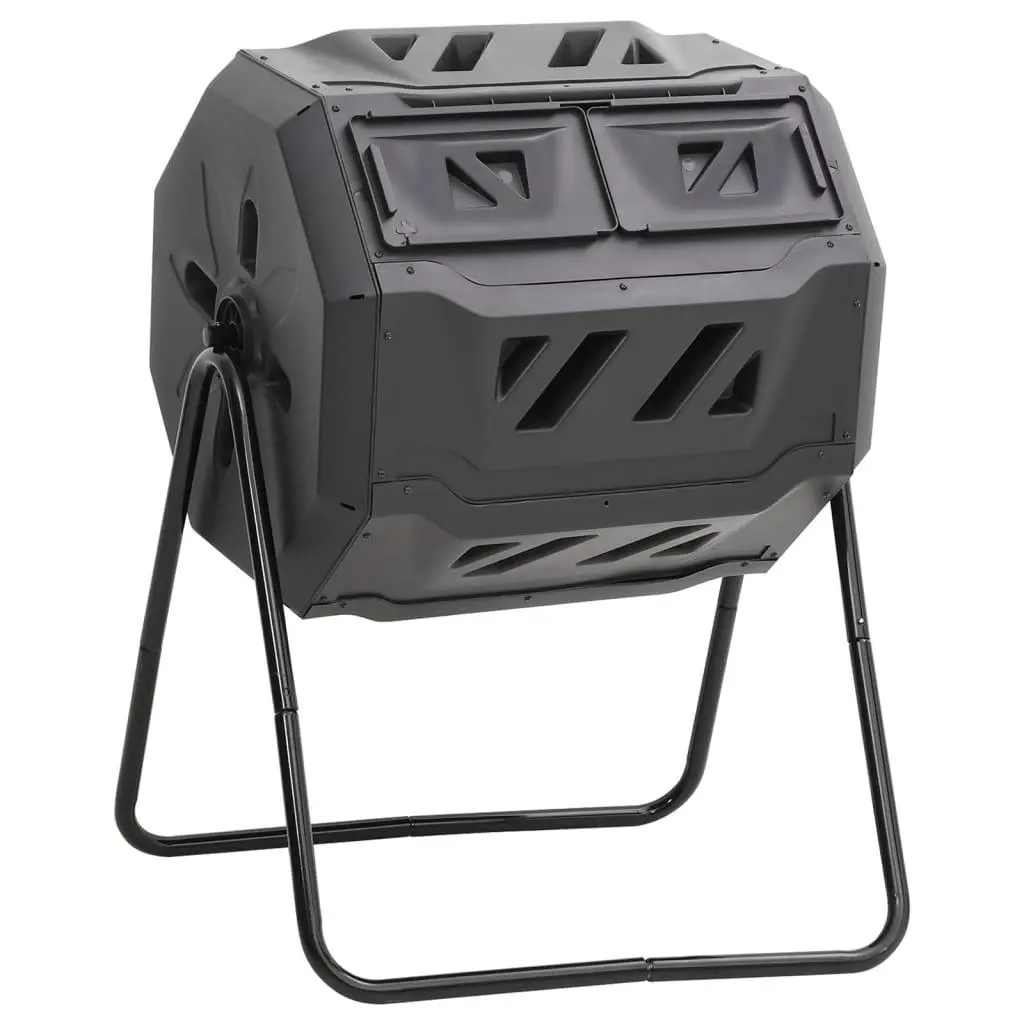 vidaXL Kompostbeholder for hage svart 73x64x95 cm 160 L