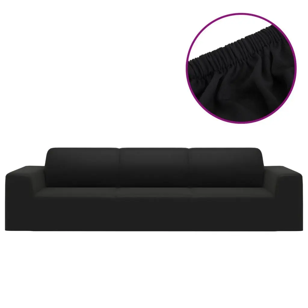 vidaXL 4-seters sofaovertrekk polyester svart