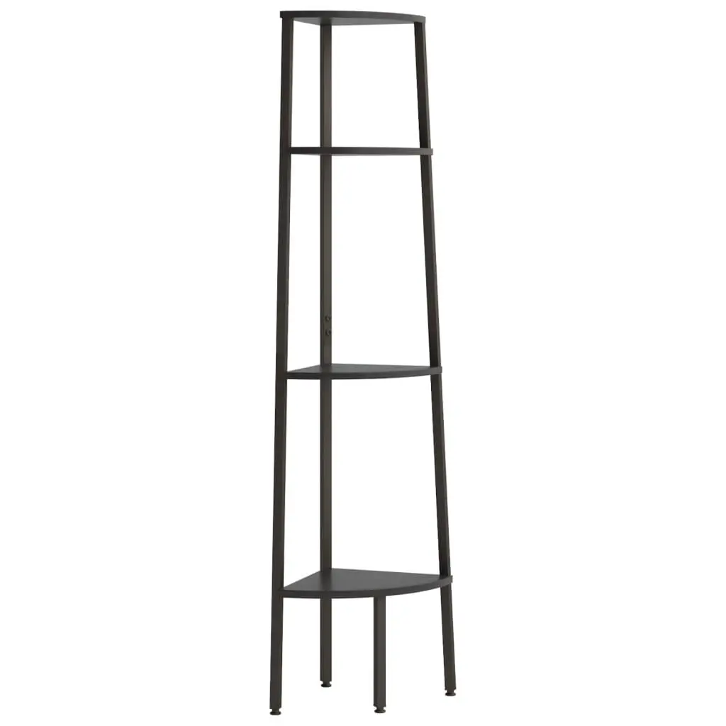 vidaXL Hjørnehylle 4 etasjer svart 45,5x31,5x150 cm