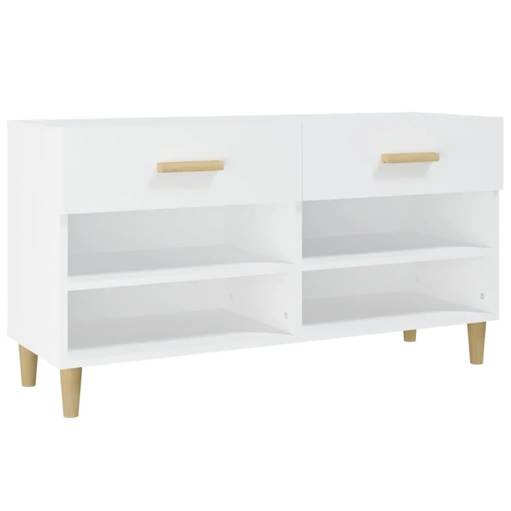 vidaXL Skoskap hvit 102x35x55 cm konstruert tre