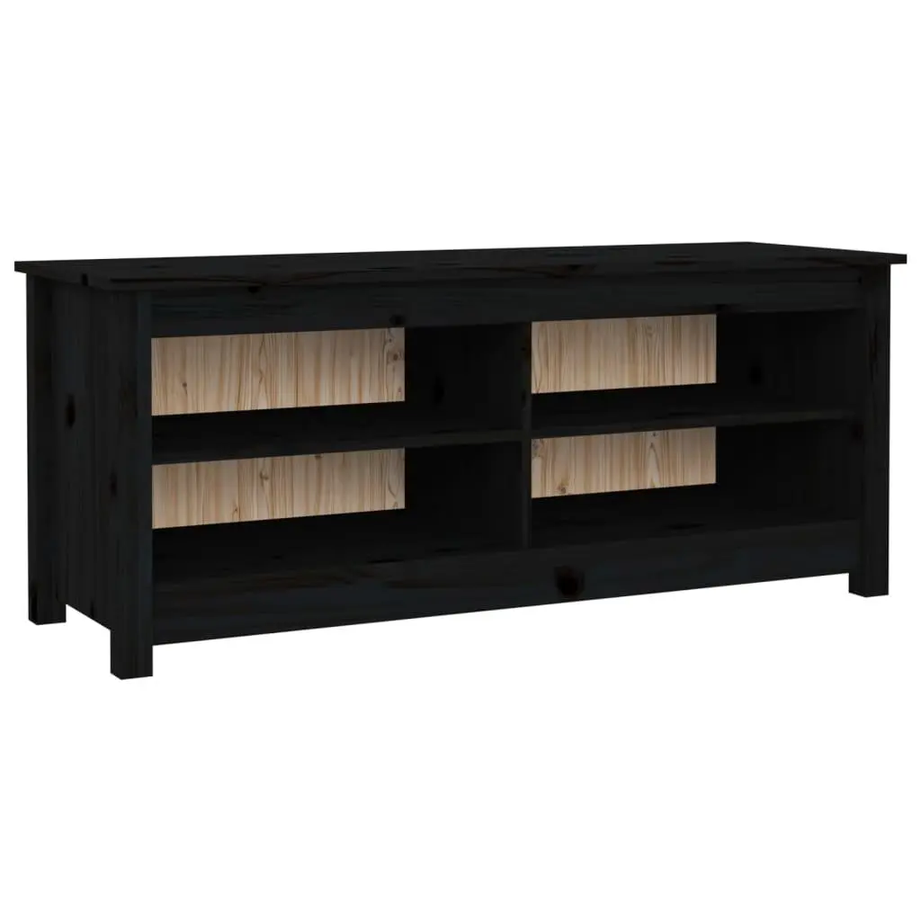 vidaXL Skobenk svart 110x38x45,5 cm heltre furu